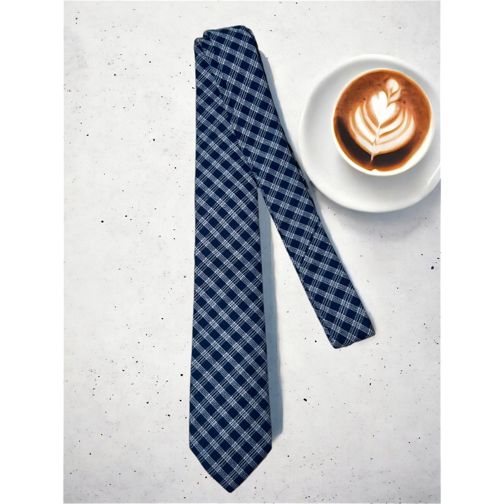 Blue and White Plaid Tie 57"x2.75"